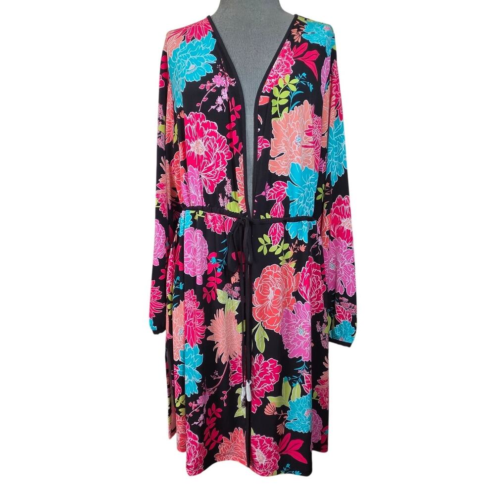 Open Front Multi Color Blouse Size Large